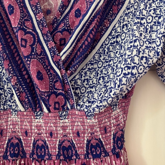 Free People She’s A Lady Reversible Maxi Dress Purple Boho Print Size Small Midi - Picture 9 of 17